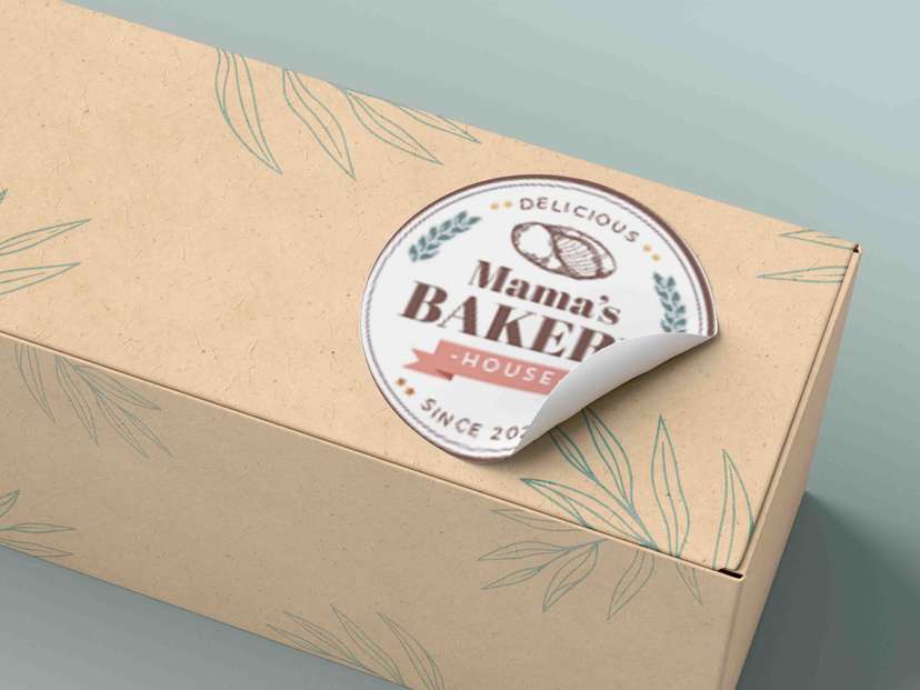 Stiker Bulat Desain Vintage Elegan untuk Kemasan Roti - Image 1
