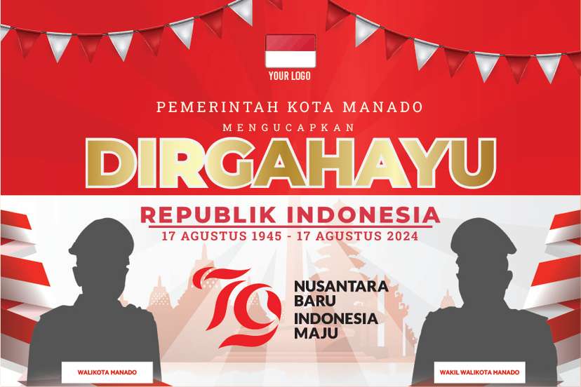 Spanduk Dirgahayu Republik Indonesia ke-79 Pemkot Manado - Image 1