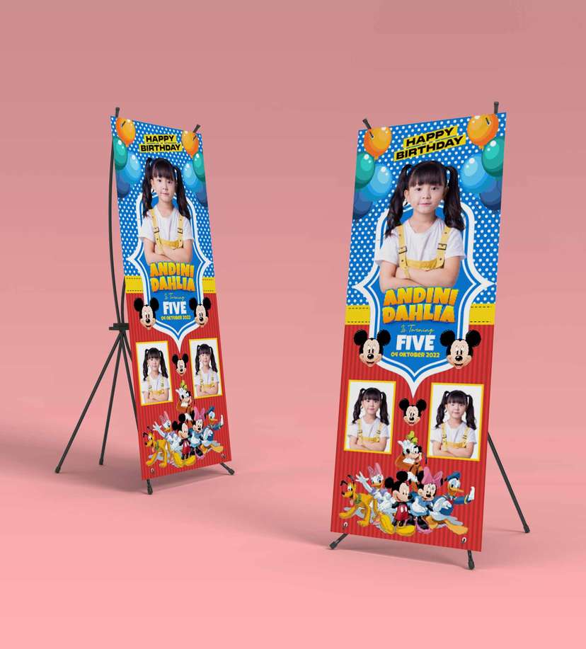 Standing Banner Hari Ulang Tahun Anak Mickey Mouse - Image 2