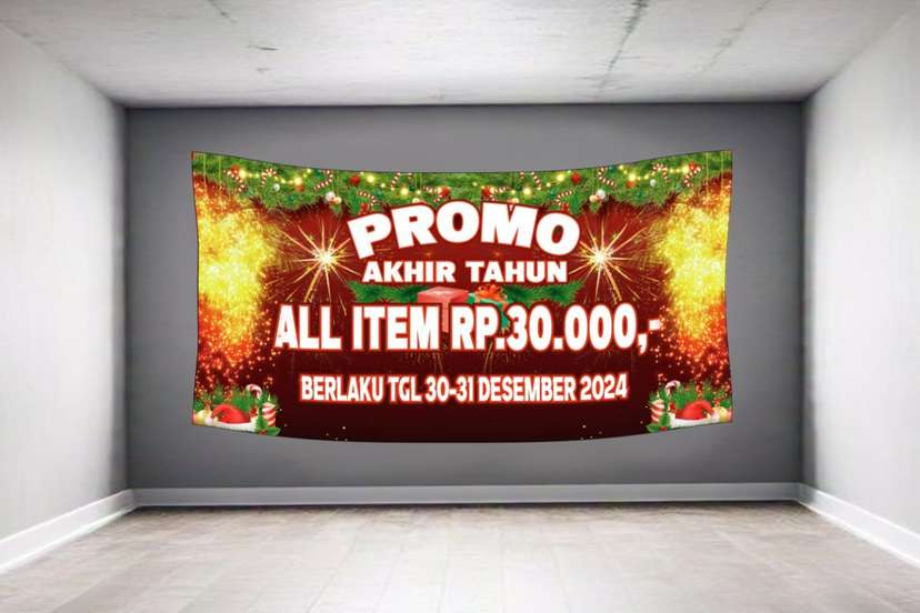 Spanduk Diskon Akhir Tahun Merah - Image 1