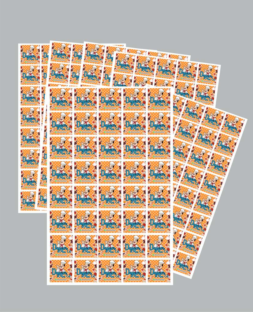 Stiker Label Kemasan Usaha Orange Kotak Spatula - Image 1