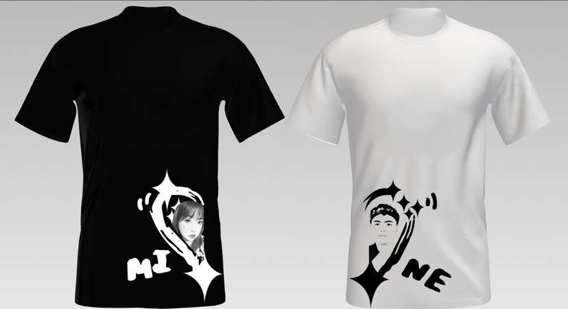 Kaos Couple Vector Wajah – Hadiah Romantis & Unik untuk Valentine - Image 1