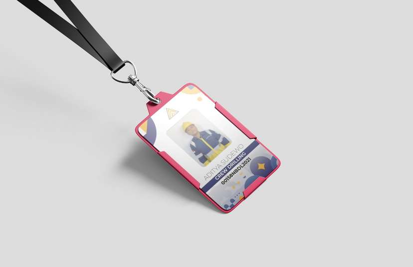 id card konstruksi crew biru putih cerah - Image 1