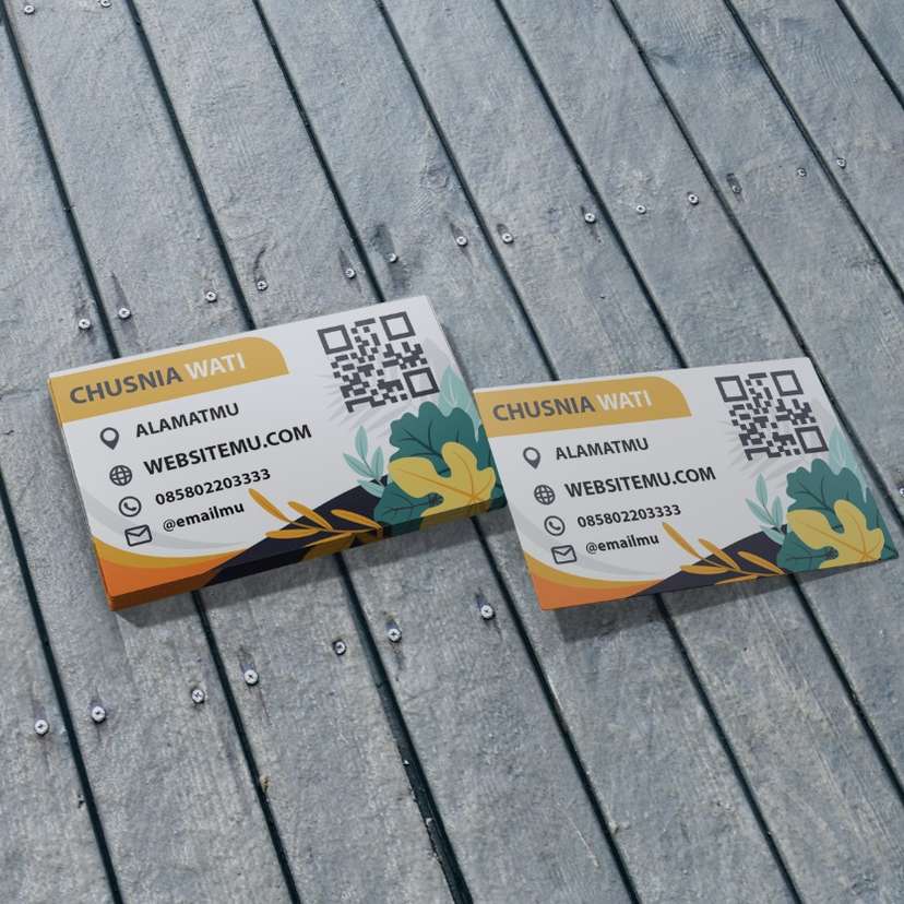 Kartu Nama Floral Elegan dengan QR Code untuk Sentuhan Personal dan Profesional - Image 1