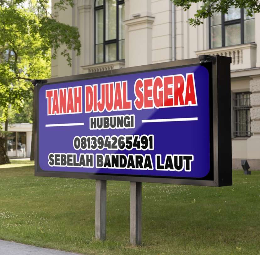 baliho Tanah Dijual Strategis biru - Image 1