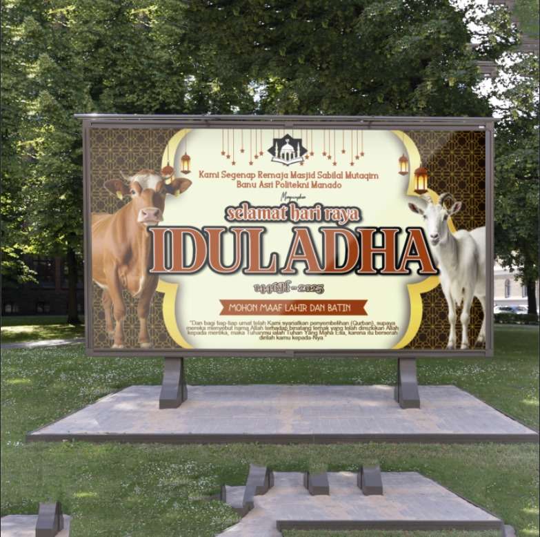 Baliho Idul Adha 1446 H – Remaja Masjid Sabilal Mutaqin Banu Asri Politeknik Manado - Image 1