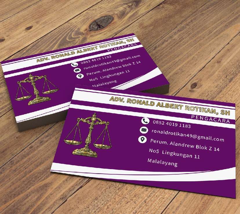 Kartu Nama Ungu Royal Emas - Image 1