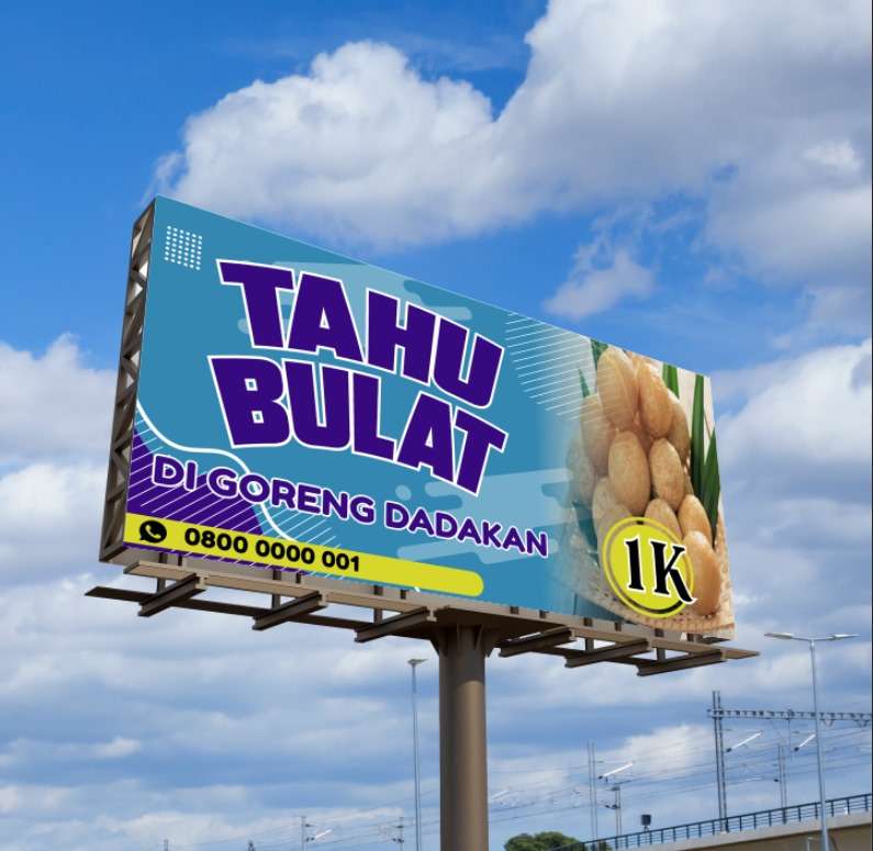 Baliho jualan dagang Bold Modern Biru-Ungu - Image 1