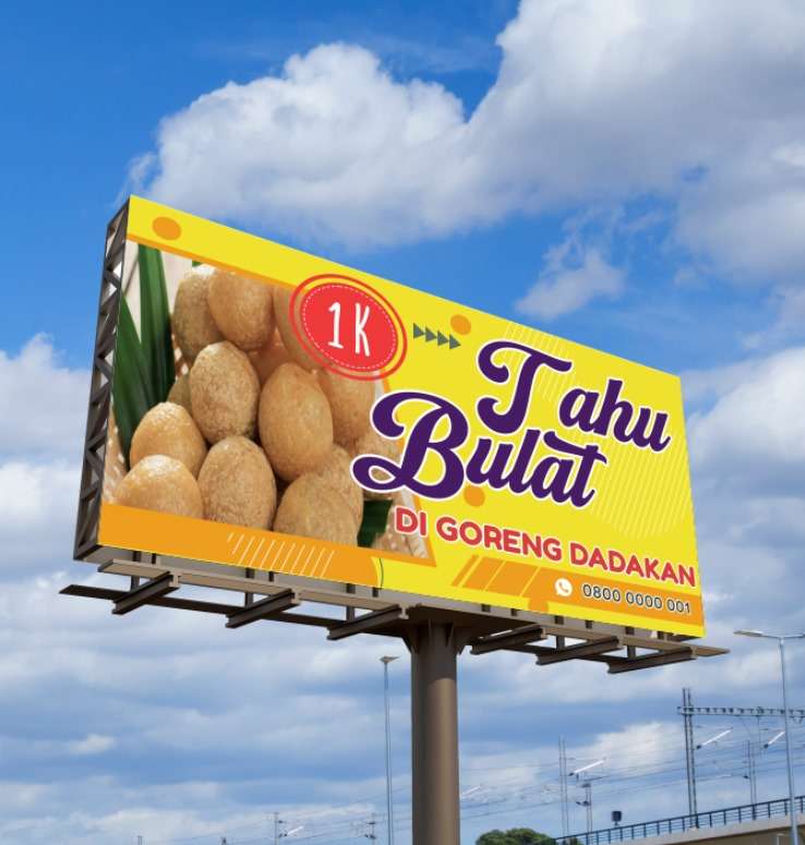 Baliho jualan dagang Cerah Enerjik Kuning Oranye - Image 1