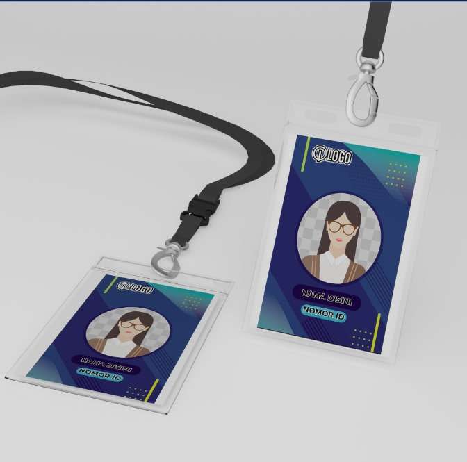 ID Card Modern – Nuansa Biru Gradasi dengan Sentuhan Futuristik - Image 1