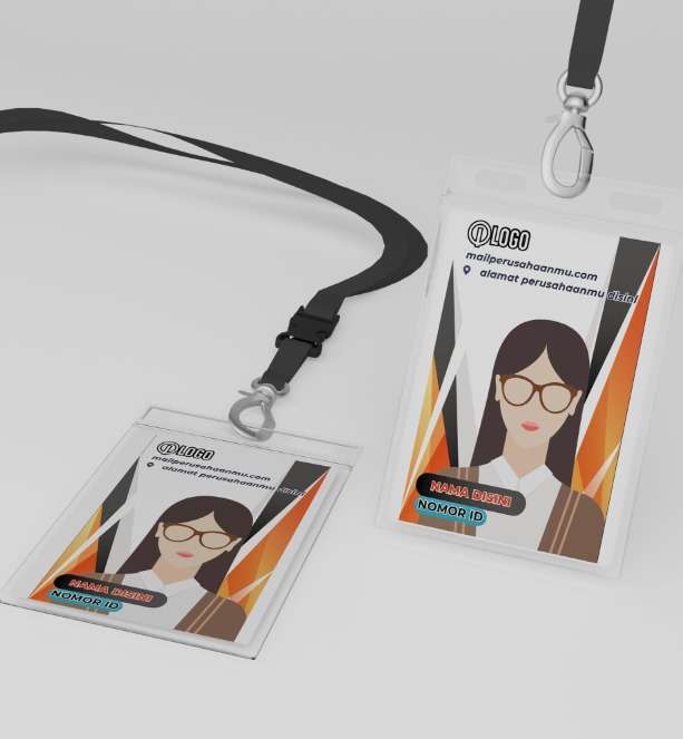 ID Card Garis Diagonal Enerjik dengan Palet Warna Kontras - Image 1