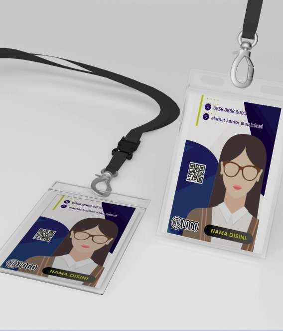 ID Card Profesional dengan QR Code dan Aksen Warna Gelap - Image 1