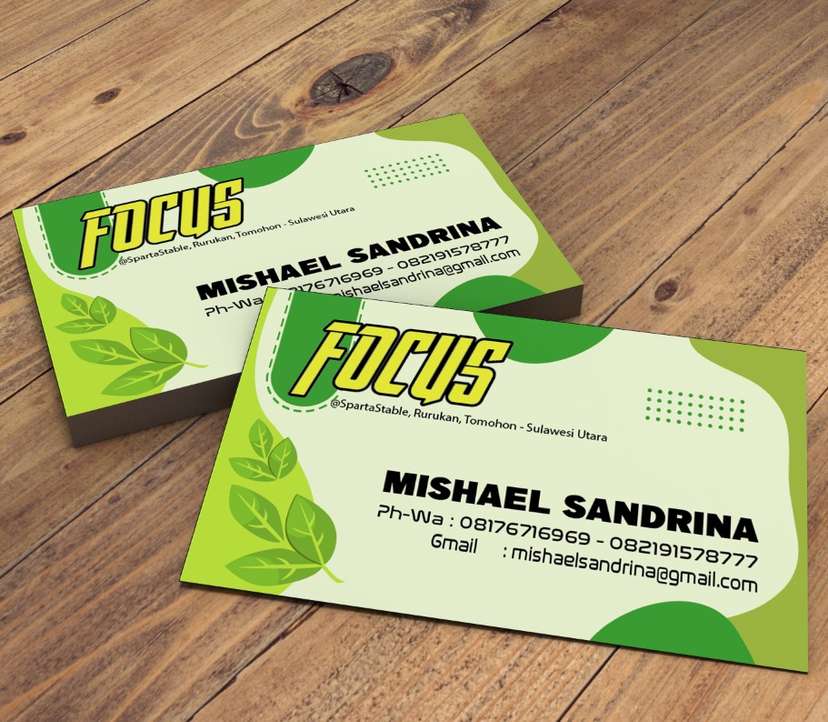 Kartu Nama flora Hijau Cerah - Image 1