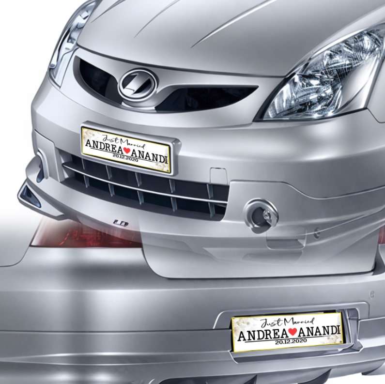 Plat Mobil Pengantin Edisi Vintage Gold - Image 1