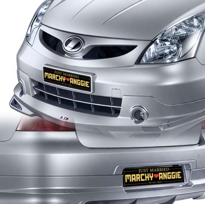 Plat Mobil Wedding JUST MARRIED - Image 1