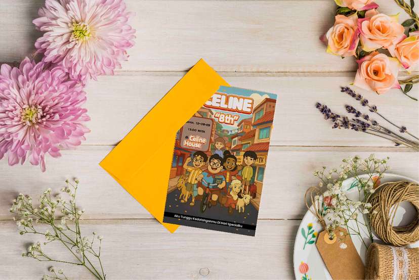 Undangan Ulang Tahun Anak Gaya Kartun - Image 1