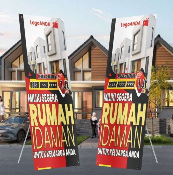 Desain X BANNER perumahan Nuansa merah hiitam elegan berani - Image 1