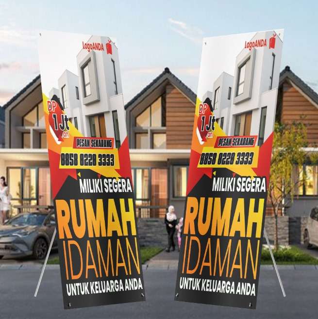 Desain Baliho perumahan Rumah Idaman dengan Nuansa hitam merah elegan - Image 1