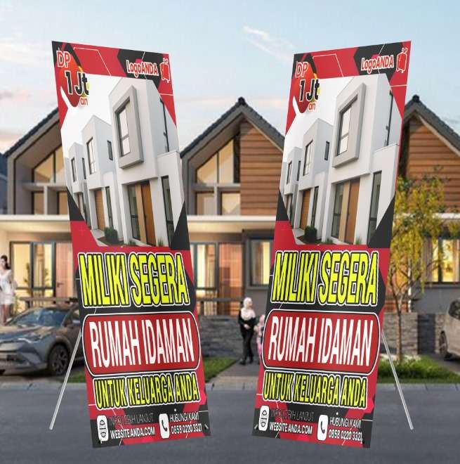 Desain xbanner perumahan Rumah Idaman dengan Nuansamerah hitam berani - Image 1