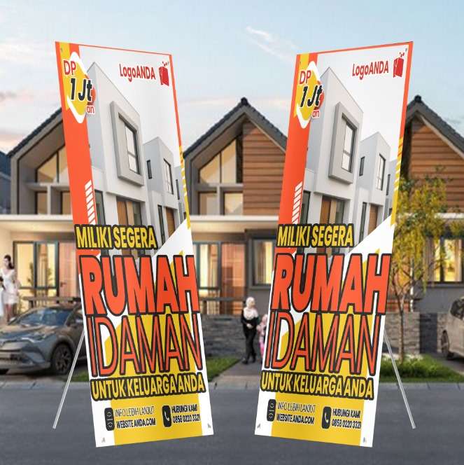 Desain xbanner perumahan Nuansa orange putih - Image 1