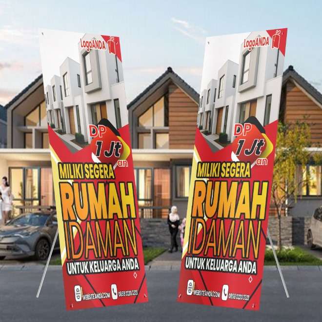 Desain xbanner perumahan Nuansa merah cerah - Image 1