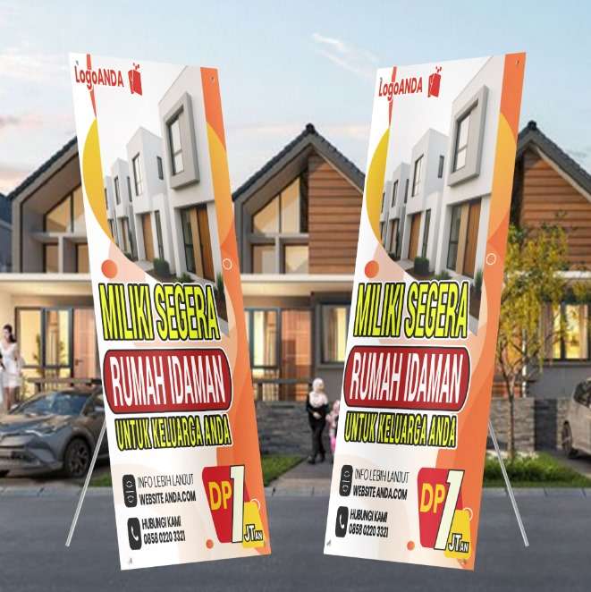 Desain Baliho perumahan Nuansa orange cerah ceria nyaman - Image 1