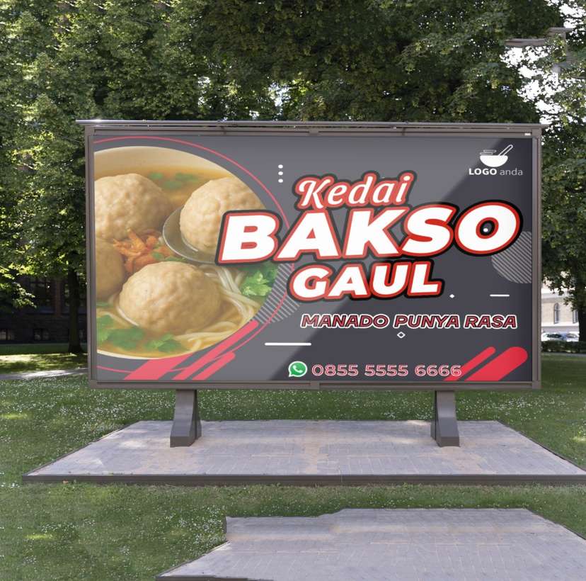 Baliho Kedai Bakso Gaul – “Manado Punya Rasa - Image 1