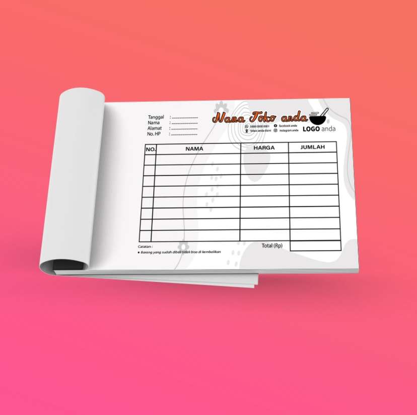 Desain Nota Pesanan Elegan untuk UMKM & Bisnis Kuliner - Image 1