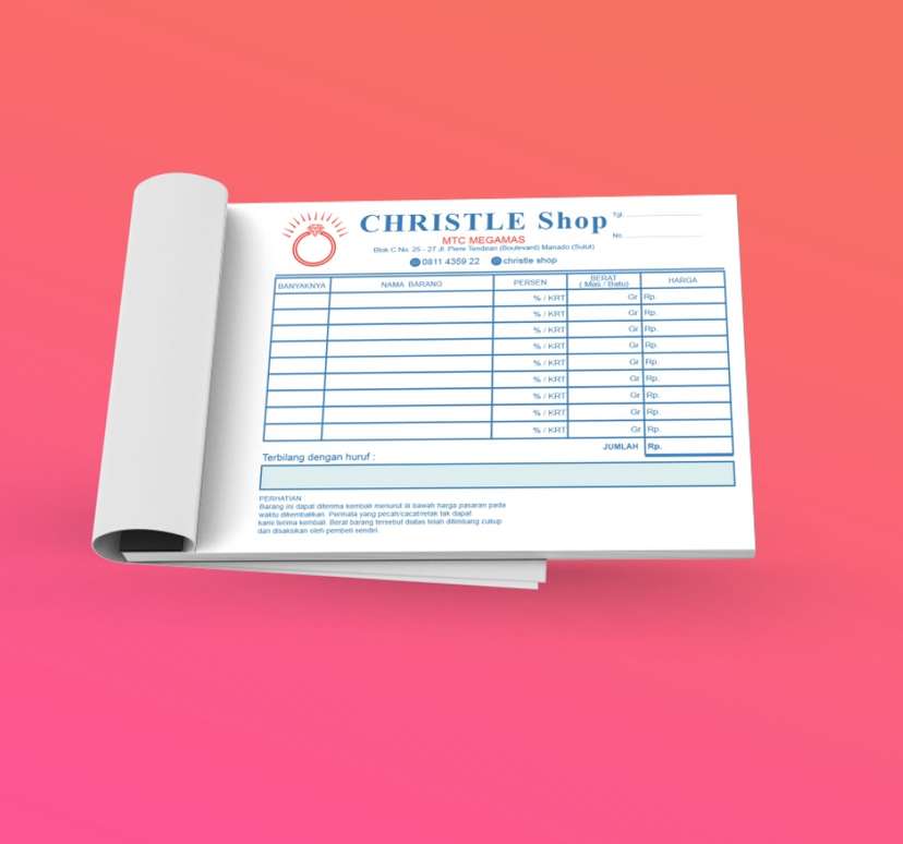 Desain Nota Penjualan perhiasan Elegan biru - Image 1