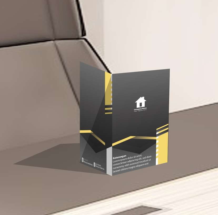 Map Folder Profesional Warna Hitam Emas Desain Elegan untuk Presentasi & Dokumen Bisnis - Image 1