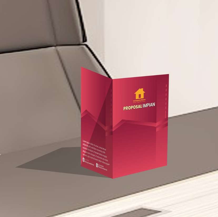 Map Folder Profesional Warna merah maroon Desain Elegan untuk Presentasi & Dokumen Bisnis - Image 1