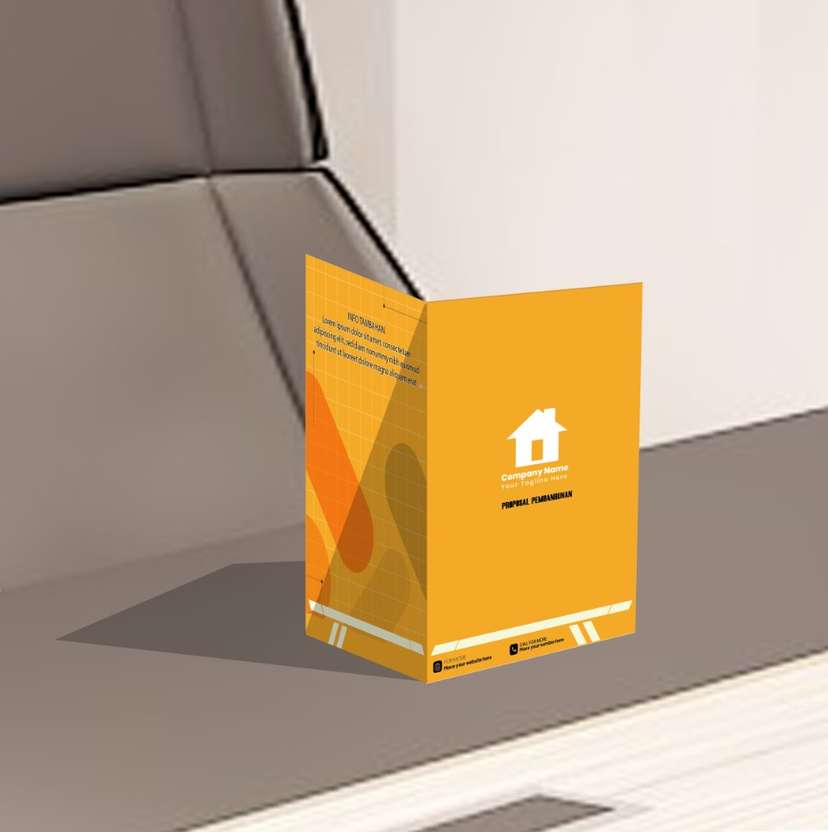 Map Folder Profesional Warna kuning aksen putih Desain Elegan untuk Presentasi & Dokumen Bisnis - Image 1