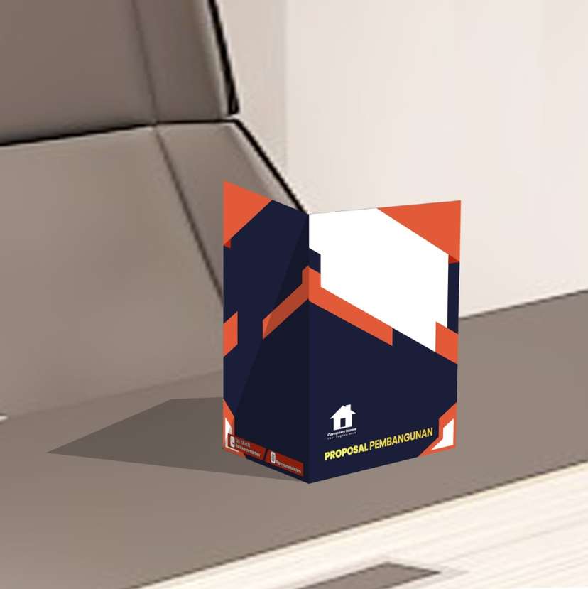 Map Folder Profesional Warna biru dongker aksen orange putih Desain Elegan untuk Presentasi & Dokumen Bisnis - Image 1