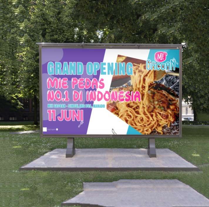 Baliho Grand Opening Mie Gacoran Sindulang – Mie Pedas No.1 di Indonesia (11 Juni) - Image 1