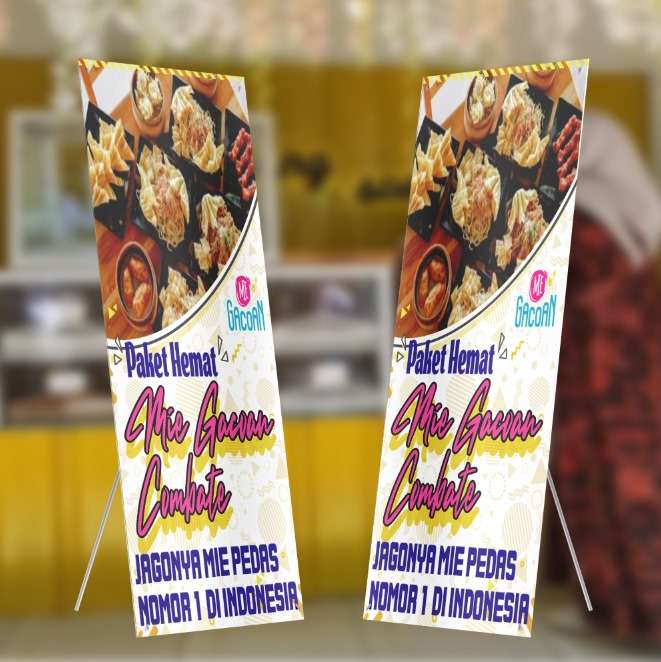 X-Banner Mie Gacorgan Combate – Paket Hemat Mie Pedas No.1 di Indonesia - Image 1