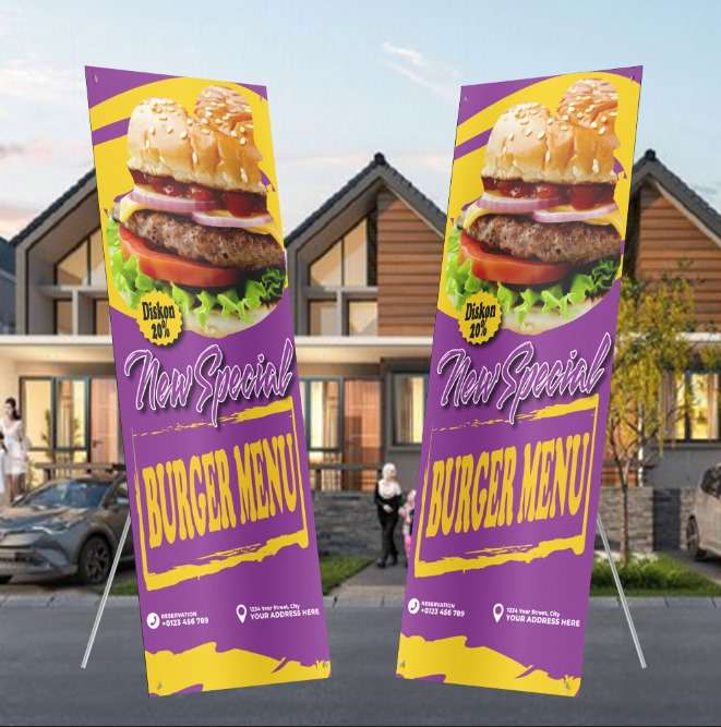 X-Banner Promo New Special Burger Menu Diskon 20% - Image 1