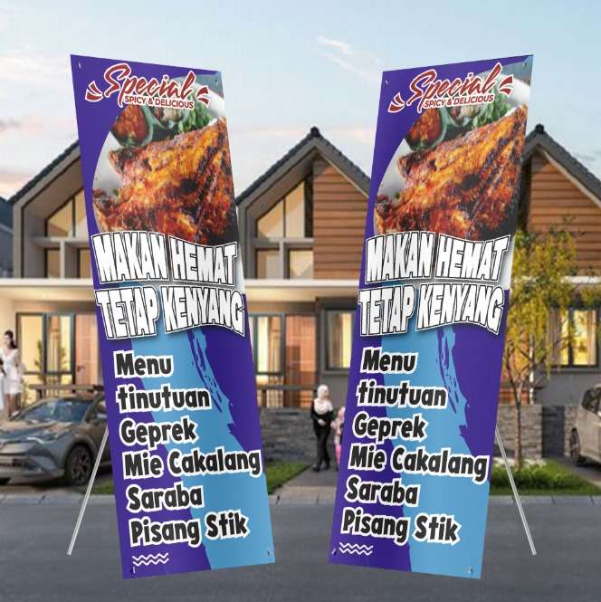 X-Banner Promo Makan Hemat Tetap Kenyang Spicy & Delicious - Image 1