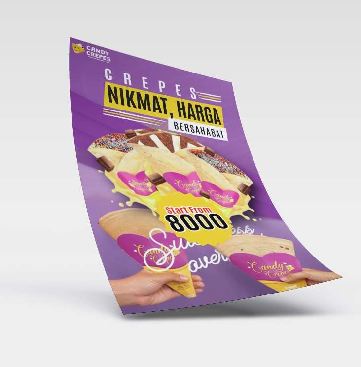 Flyer Promo Candy Crepes Nikmat Harga Bersahabat Mulai 8000 - Image 1