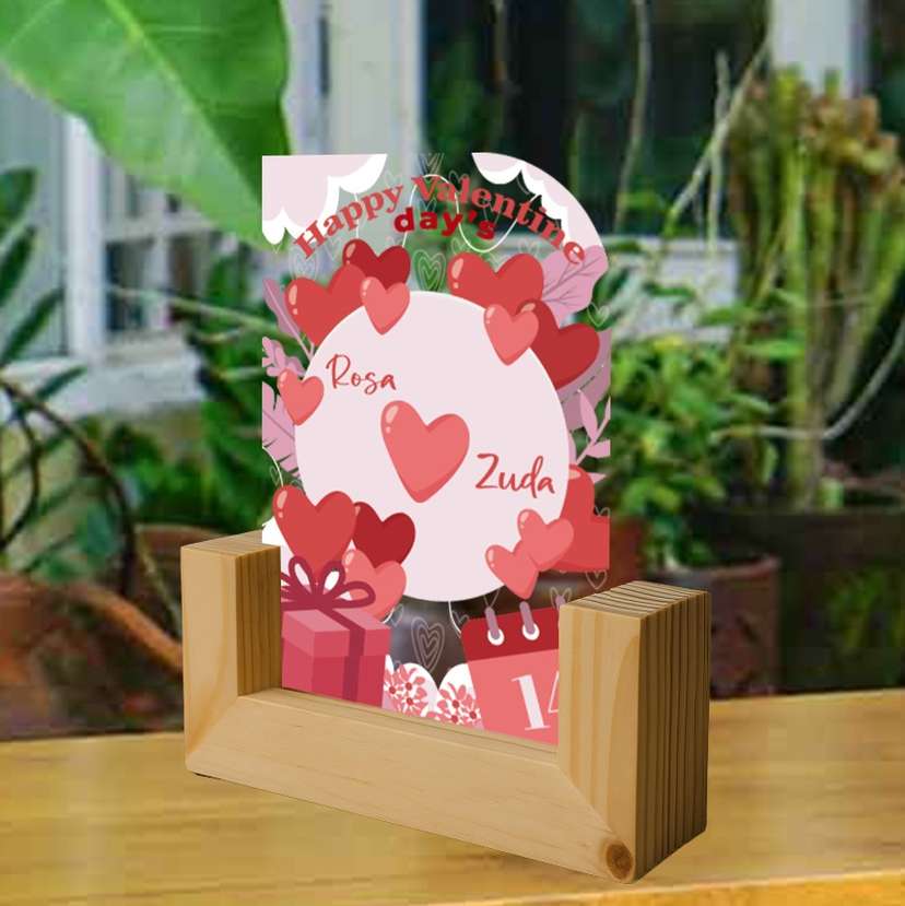 Dream LED Valentine Rosa & Zuda dengan Ilustrasi Hati dan Kado Pink - Image 1