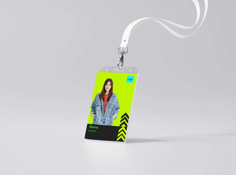 ID Card Neon Style dengan Aksen Chevron Tampilan Modern Berani - Image 1