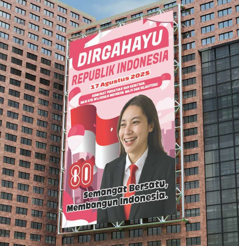 baliho "DIRGAHAYU REPUBLIK INDONESIA KE-80"cerah ceria - Image 1