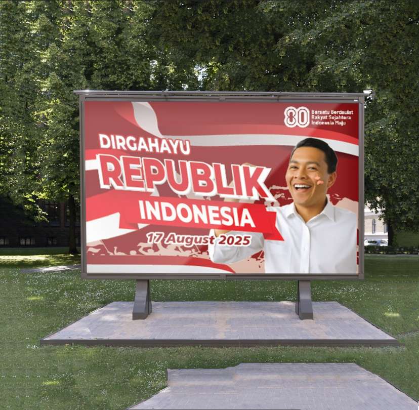 Baliho Perayaan HUT RI dengan Kesan Modern dan Dinamis - Image 1