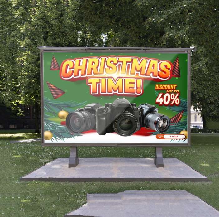 Baliho Diskon 40% Natal Akhir Tahun! Upgrade Kamera Impian Anda - Image 1