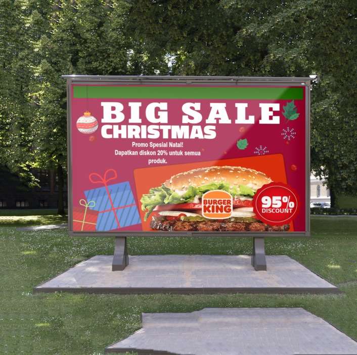 baliho burger spesial natal: semua menu diskon - Image 1