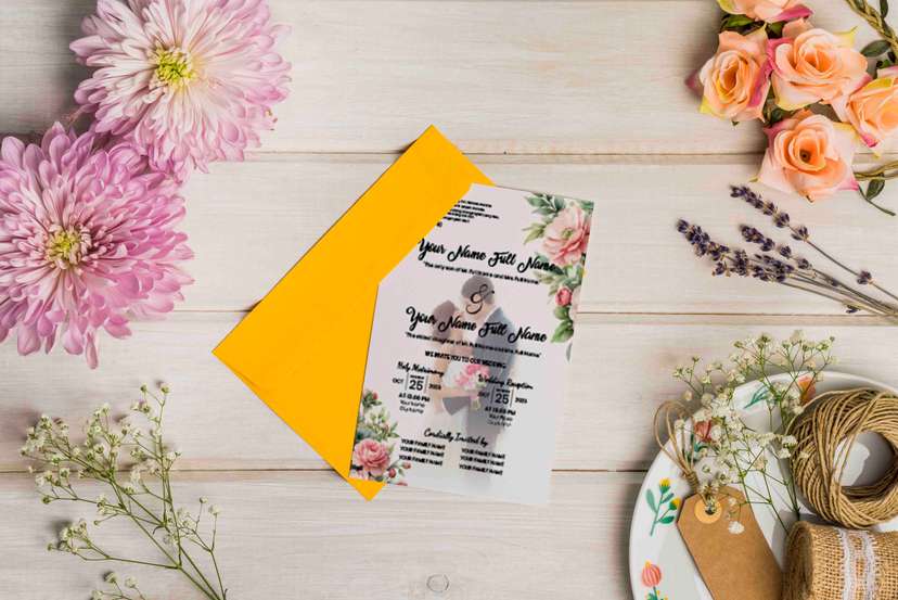 Undangan Pernikahan Elegan dengan Nuansa Floral Modern - Image 2