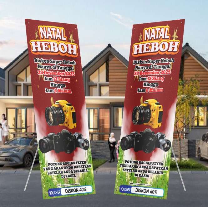 banner heboh natal merah dominan menarik elegant - Image 1