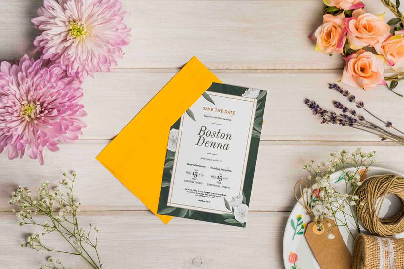 Undangan Pernikahan Hijau Minimalis Elegan - Image 2