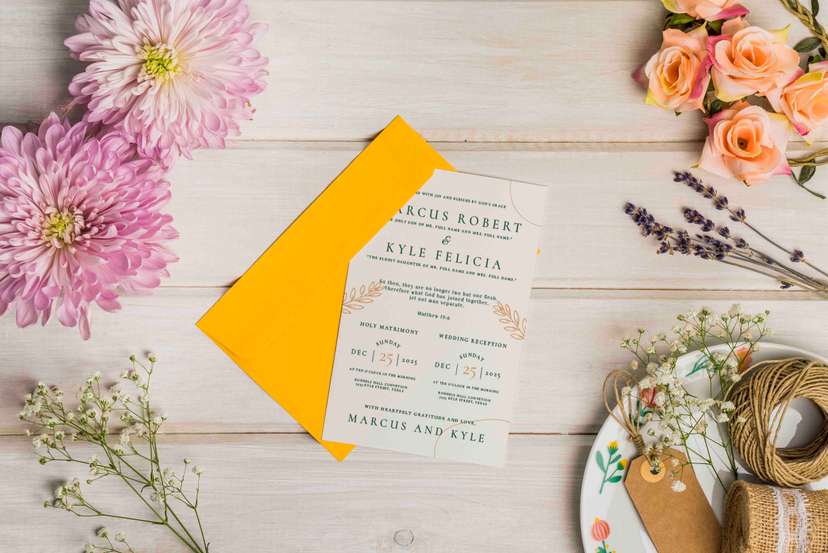 Undangan Pernikahan Hijau Cream Klasik Minimalis - Image 2