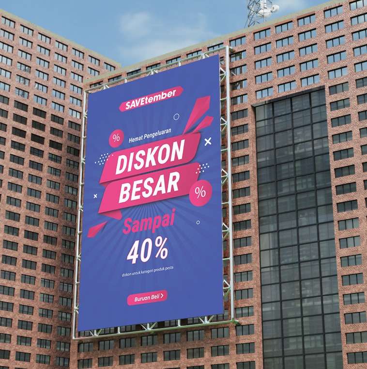 baliho savetember diskon biru merah - Image 1