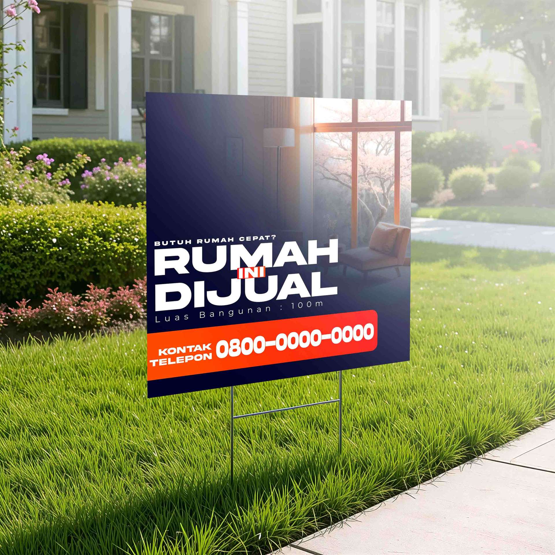 Baliho Properti Rumah Ini Dijual Desain Bold Dark Premium - Image 1